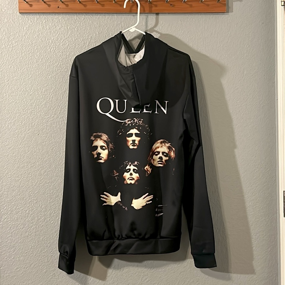QUEEN NWOT Black Hoodie Size Medium - Picture 4 of 4